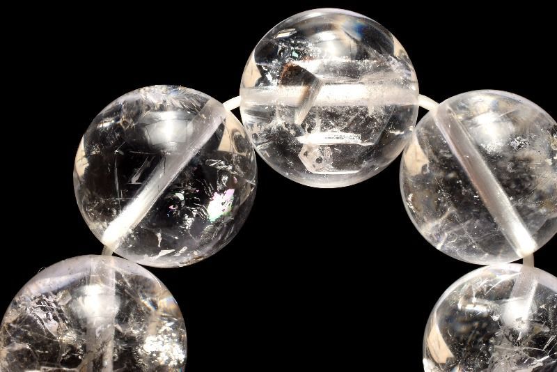 １点物 数量 クォーツインクォーツ 貫入水晶 13 5 14 mm ブレスレット パワーストーン 天然石 _MC 1991