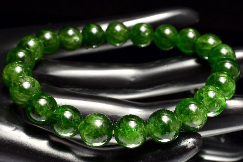１点物 高品質 鮮やかグリーン ダイオプサイト 8 5 mm ブレスレット パワーストーン 天然石 _MC 2032