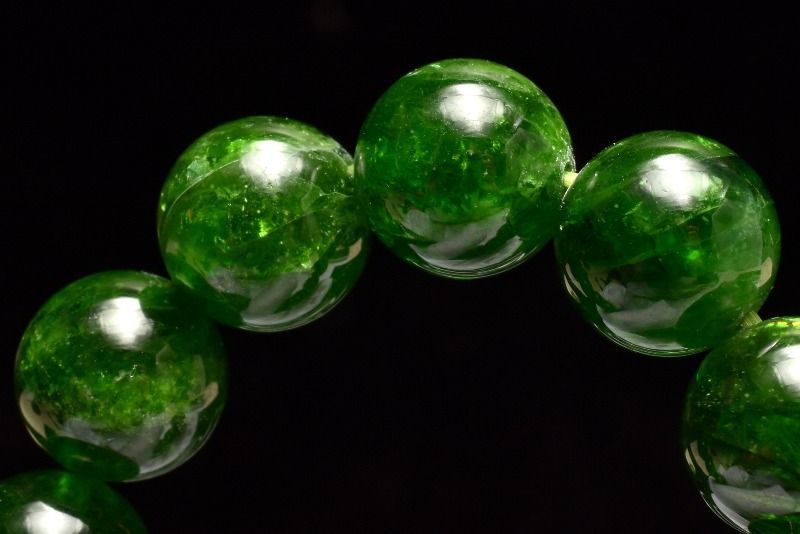 １点物 高品質 鮮やかグリーン ダイオプサイト 8.5 mm ブレスレット パワーストーン 天然石 _MC 2032