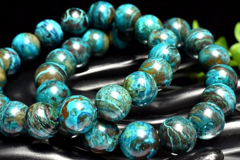 チョコミントカラー◇ クリソコラ 9mm ブレスレット 1個売り