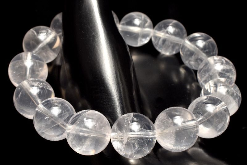  １点物 コロンビア産 ピンクレムリアンシードクリスタル 13.5-14 mm ブレスレット パワーストーン 天然石 _MC 1969 ブレスレット バングル アクセサリー