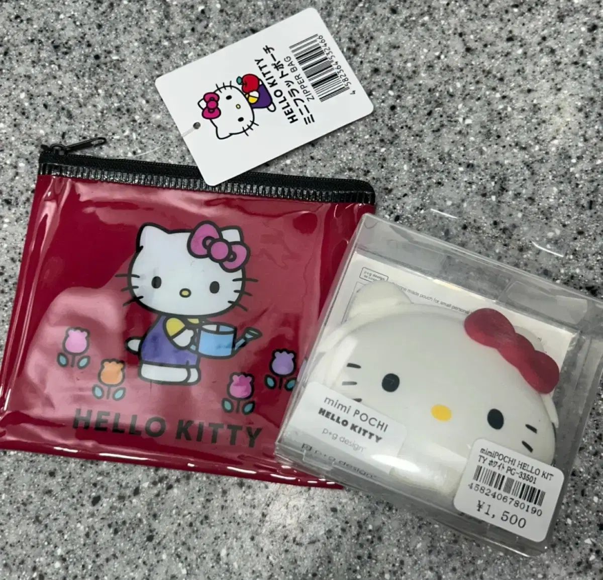 ハローキティ 節約 ミニ ジッパー ポーチ + シリコン コインケース