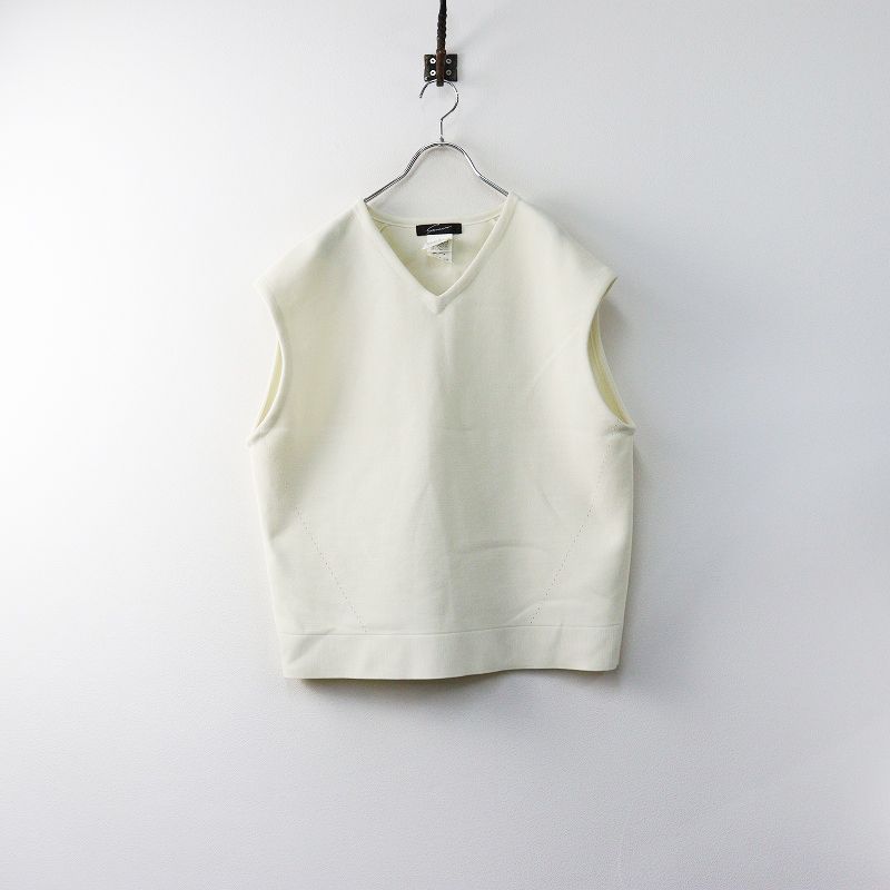 美品　スタニングルアー　ボリーム　ベスト　トップス　emmi イエナ　マチャット スタニングルアー STUNNING LURE Vネック ニット ベスト M/オフ