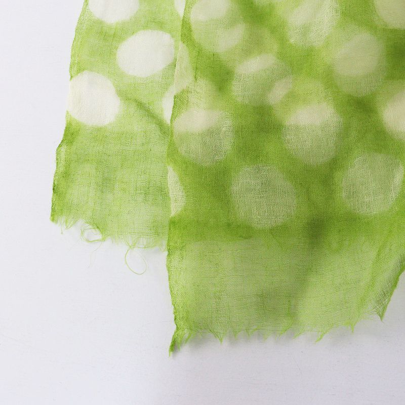 ドーサ dosa 大判 ドット ストール ｜ライトグリーン マフラー