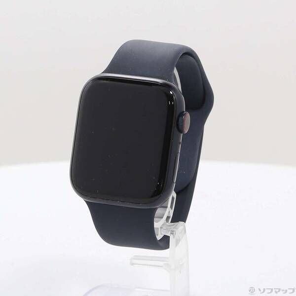 〔中古品〕 Apple Watch Series 7 GPS + Cellular 45mm ミッドナイトアルミニウムケース ミッドナイトスポーツバンド【196】