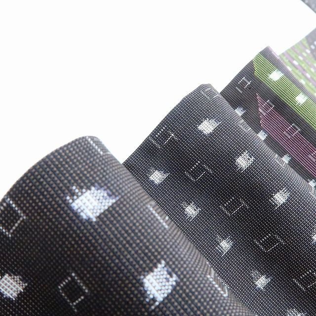 百華 Y 4114 正絹 伝統工芸士 渡邊孝一落款 絣すくい織 手縫い仕立て 紬訪問着 着物