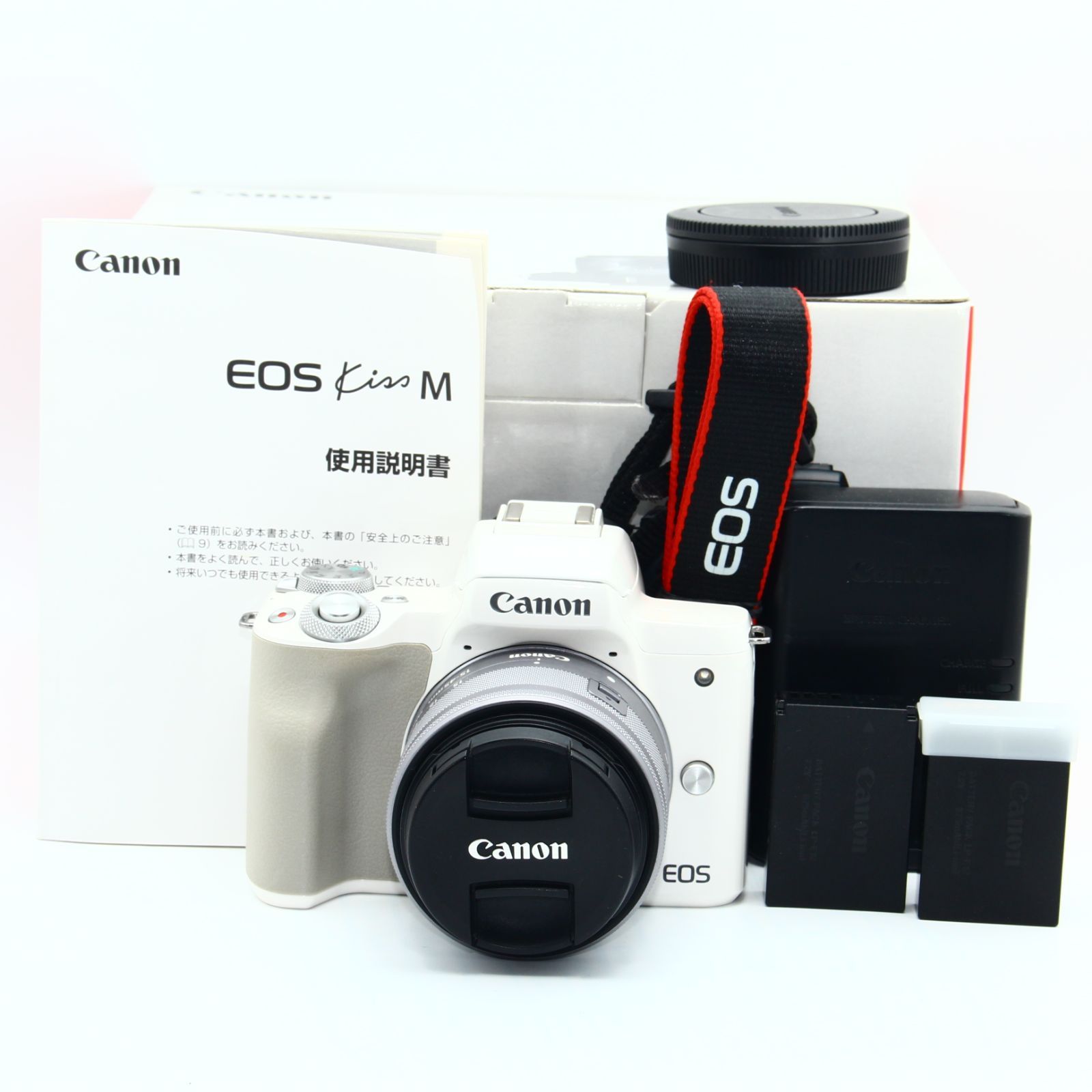 Canon ミラーレス一眼カメラ EOS Kiss M 標準ズームキット ホワイト