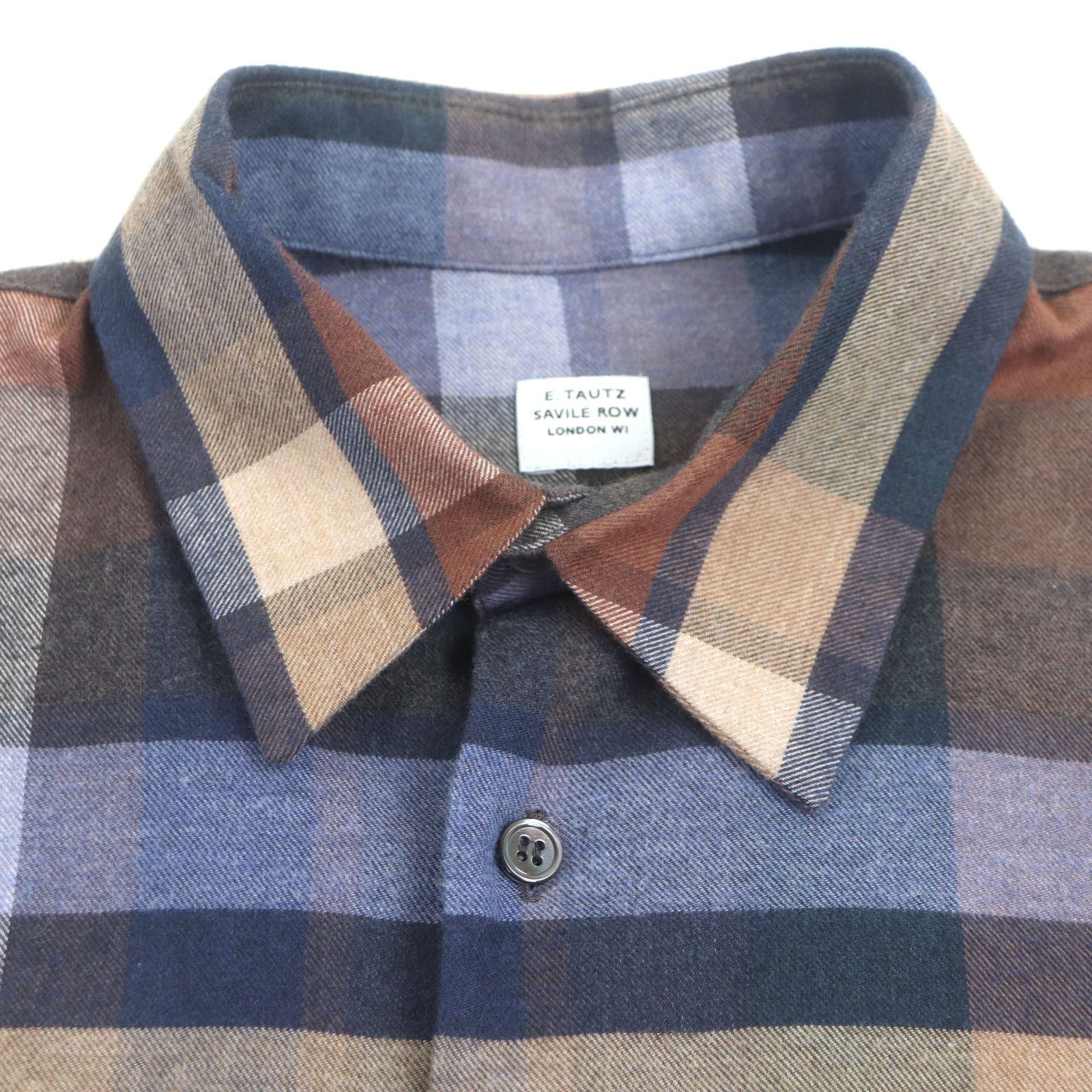 極美品▽E.TAUTZ イートウツ LINEMAN ストア SHIRT NV コットン100