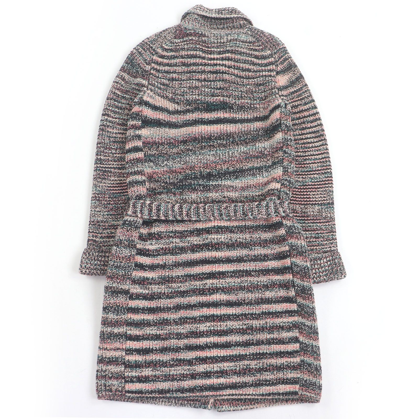 極美品□Missoni ミッソーニ ウール100％ ベルテッド ニットコート
