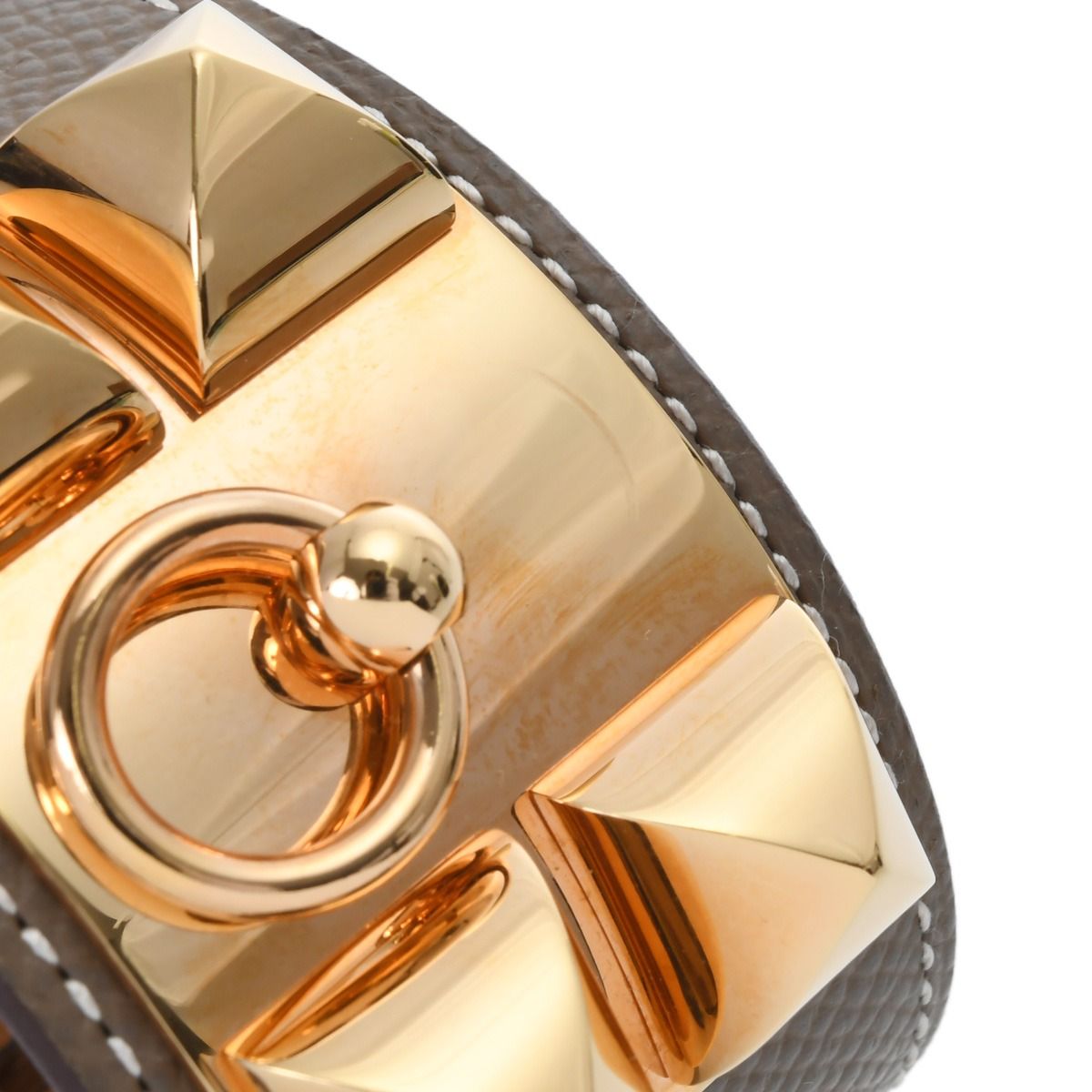 エルメス HERMES コリエドシアン ブレスレット ヴォーエプソン ゴールド エルメス コリエドシアン エトゥープ ゴールド金具 Z刻印(2021年頃