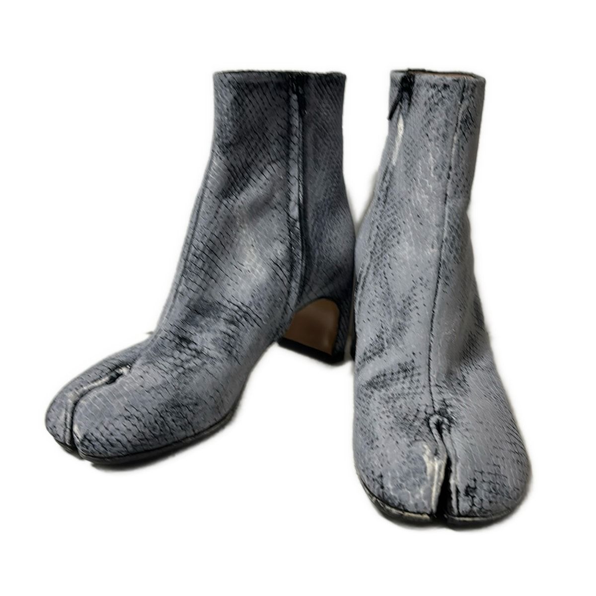 Maison Margiela メゾンマルジェラ ショートブーツ 36 レディース - ライトブルー ペイント加工 タビ アウトソール張替済 レザー