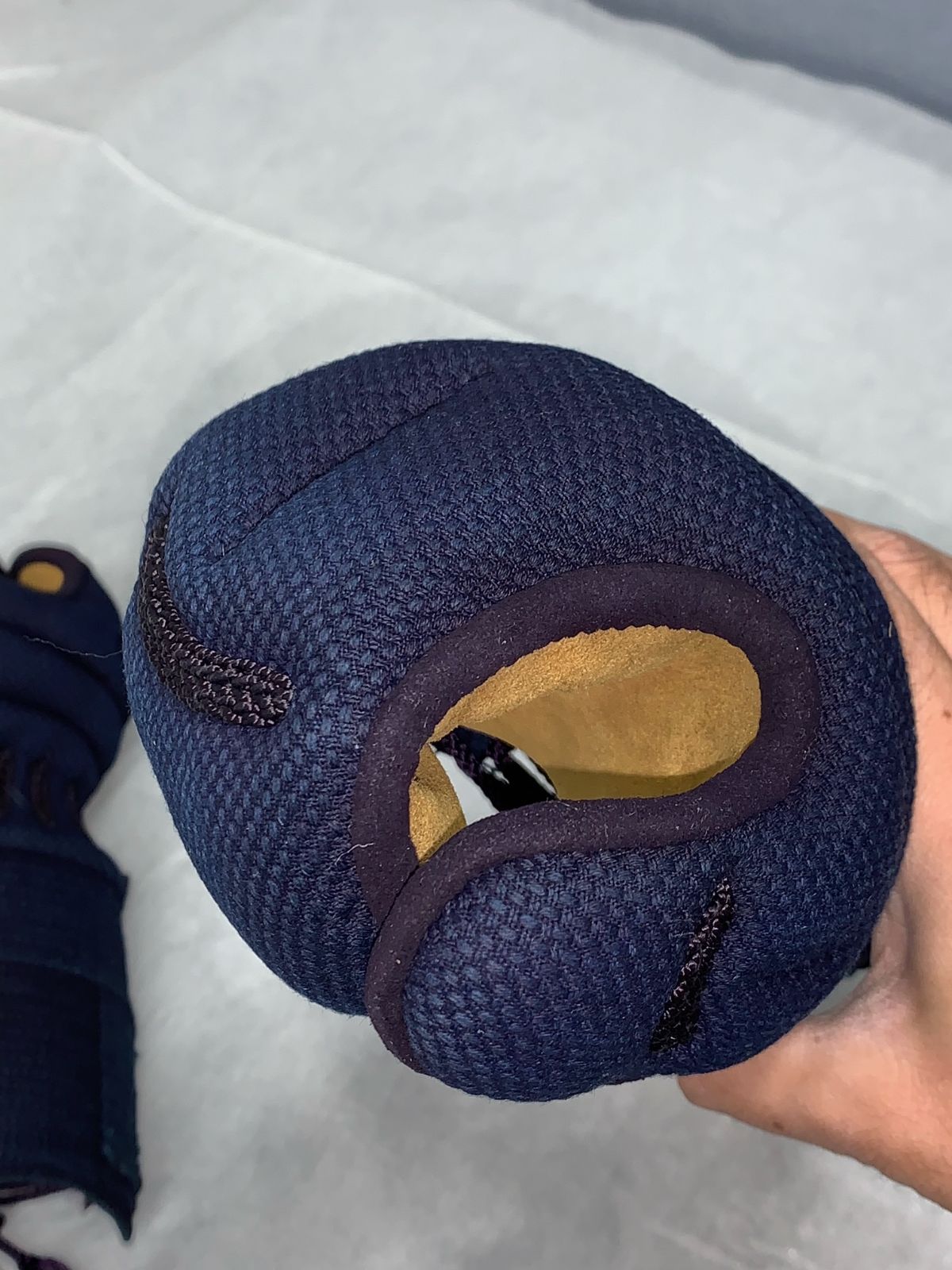 72 剣道用 5 mm総織刺甲手 Lサイズ 手の内小さめ 変色等有り