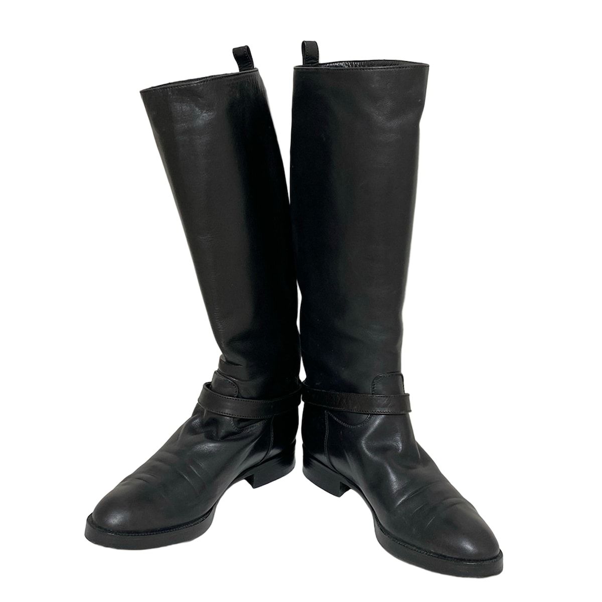 【美品】CHANEL シャネル ロングブーツ ココマーク ブラック レザー 38 CHANEL(シャネル) ロングブーツ 38 レディース - 黒 ゴールド金具/ココ