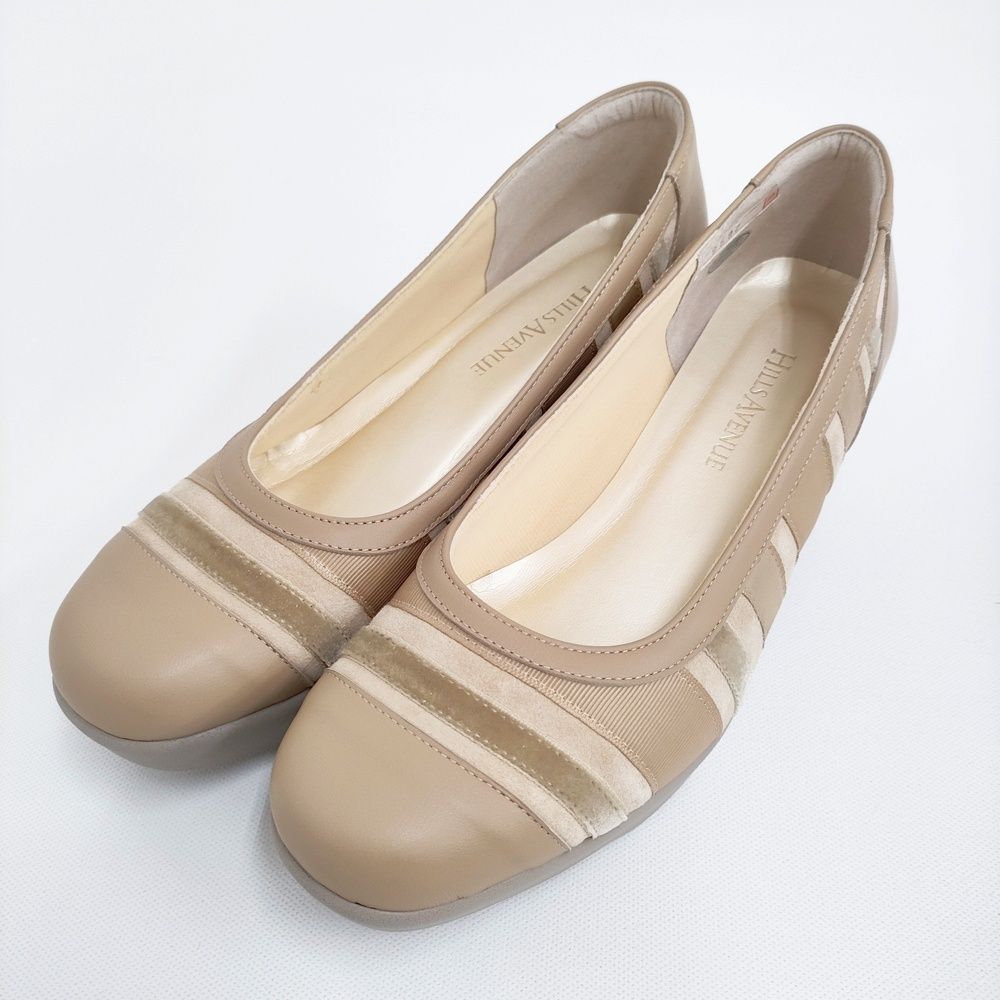 HILLS AVENUE 異素材ミックス パンプス 定価28600円 サイズ23 0 ウェッジソール ベージュ レディース ヒルズアヴェニュー 5 1121 G