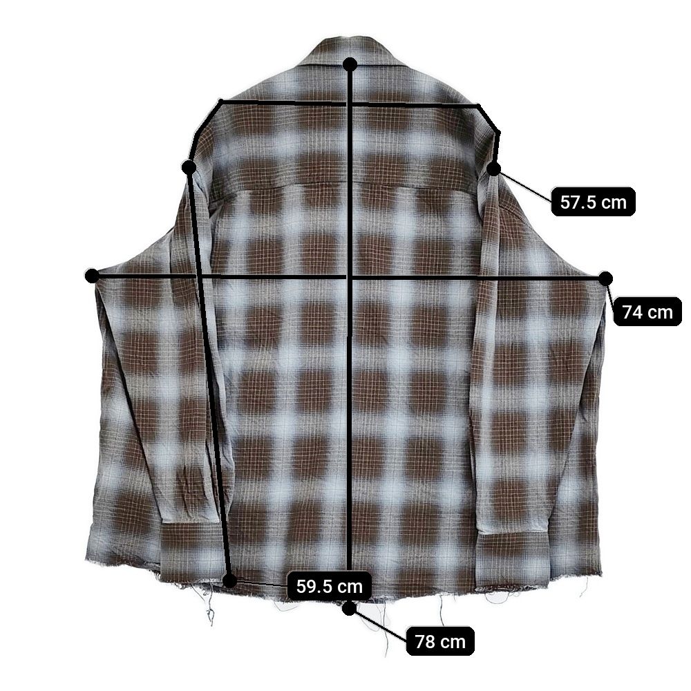 Name. COTTON TWILL OMBRE CUT-OFF REGULAR SHIRT チェック 定価29700