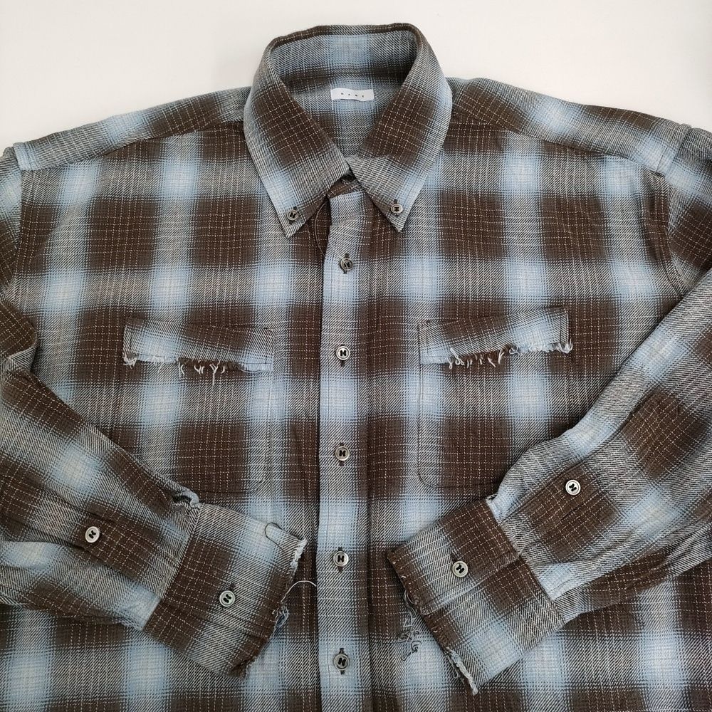 Name. COTTON TWILL OMBRE CUT-OFF REGULAR SHIRT チェック 定価29700