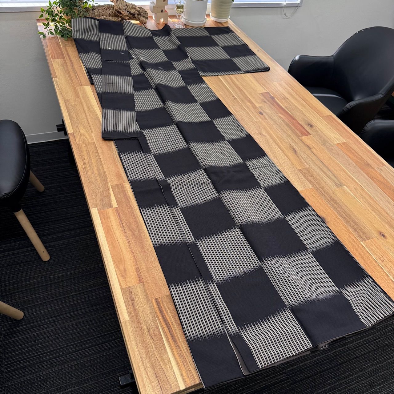 西陣織お召 手くくり絣 和音 超 お仕立て上がり 京都西陣で織り上げられた