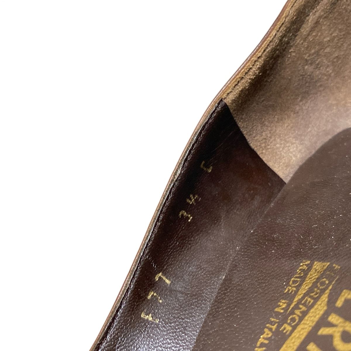 SalvatoreFerragamo サルバトーレフェラガモ パンプス 3 1 2 C レディース ダークブラウン ガンチーニ アウトソール張替済 ワイドデニム ハイヒール パンプス 