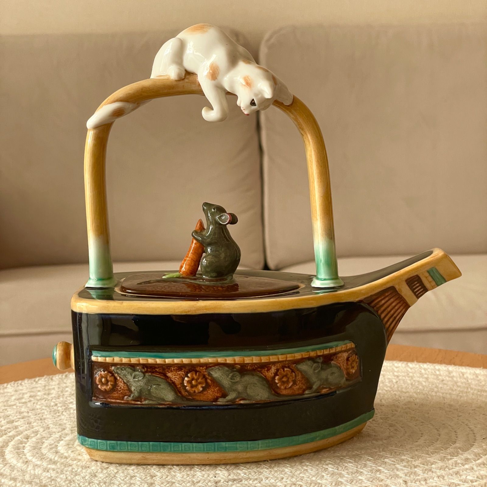 訳アリ】ミントン MINTON 猫とネズミ ティーポット 限定2500個 復刻版