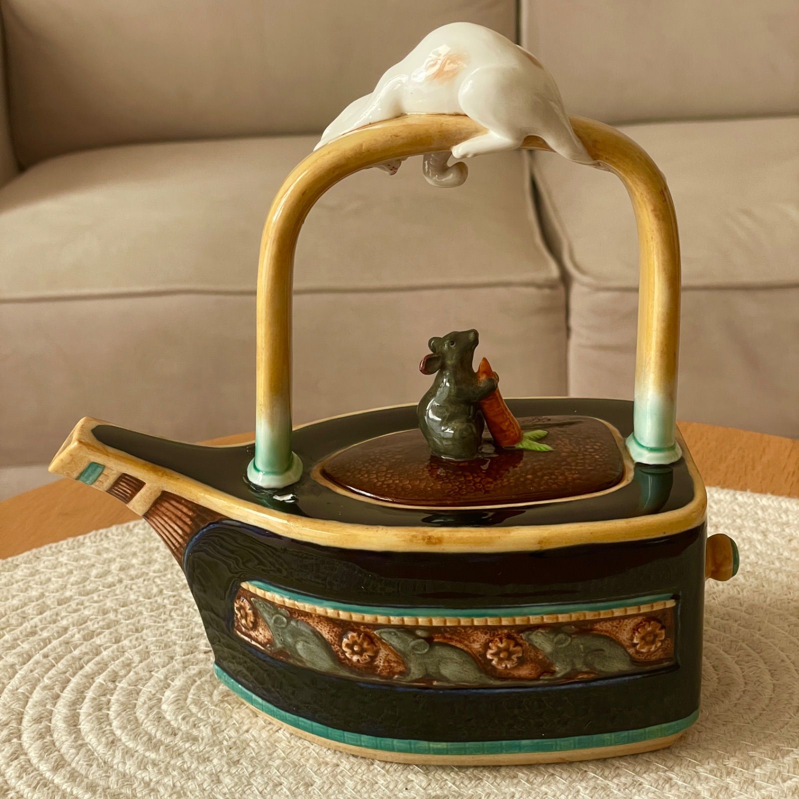 訳アリ】ミントン MINTON 猫とネズミ ティーポット 限定2500個 復刻版