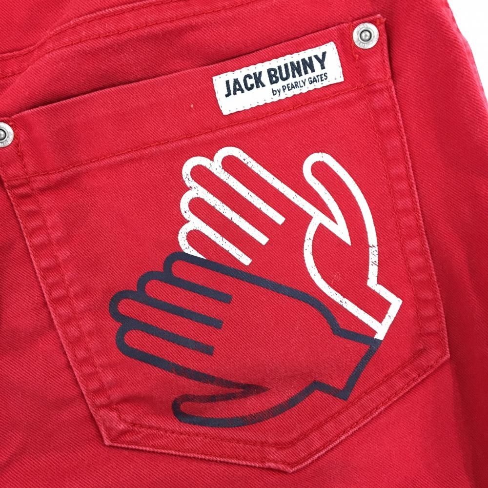 ジャックバニー パンツ レッド 無地 後ポケットプリント レディース 2