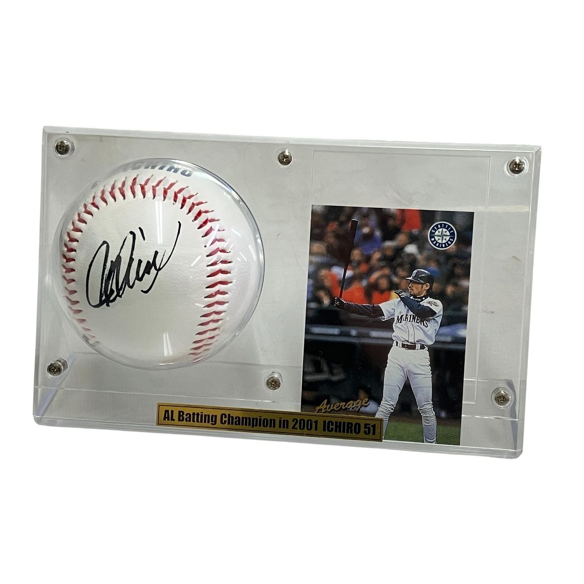 イチロー 2001年 首位打者記念レプリカサインボール 0.350 野球 ベース