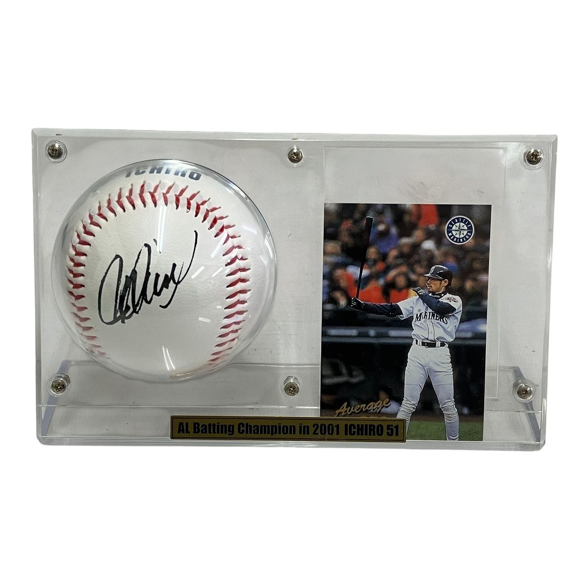 イチロー 2001年 首位打者記念レプリカサインボール 0.350 野球 ベース