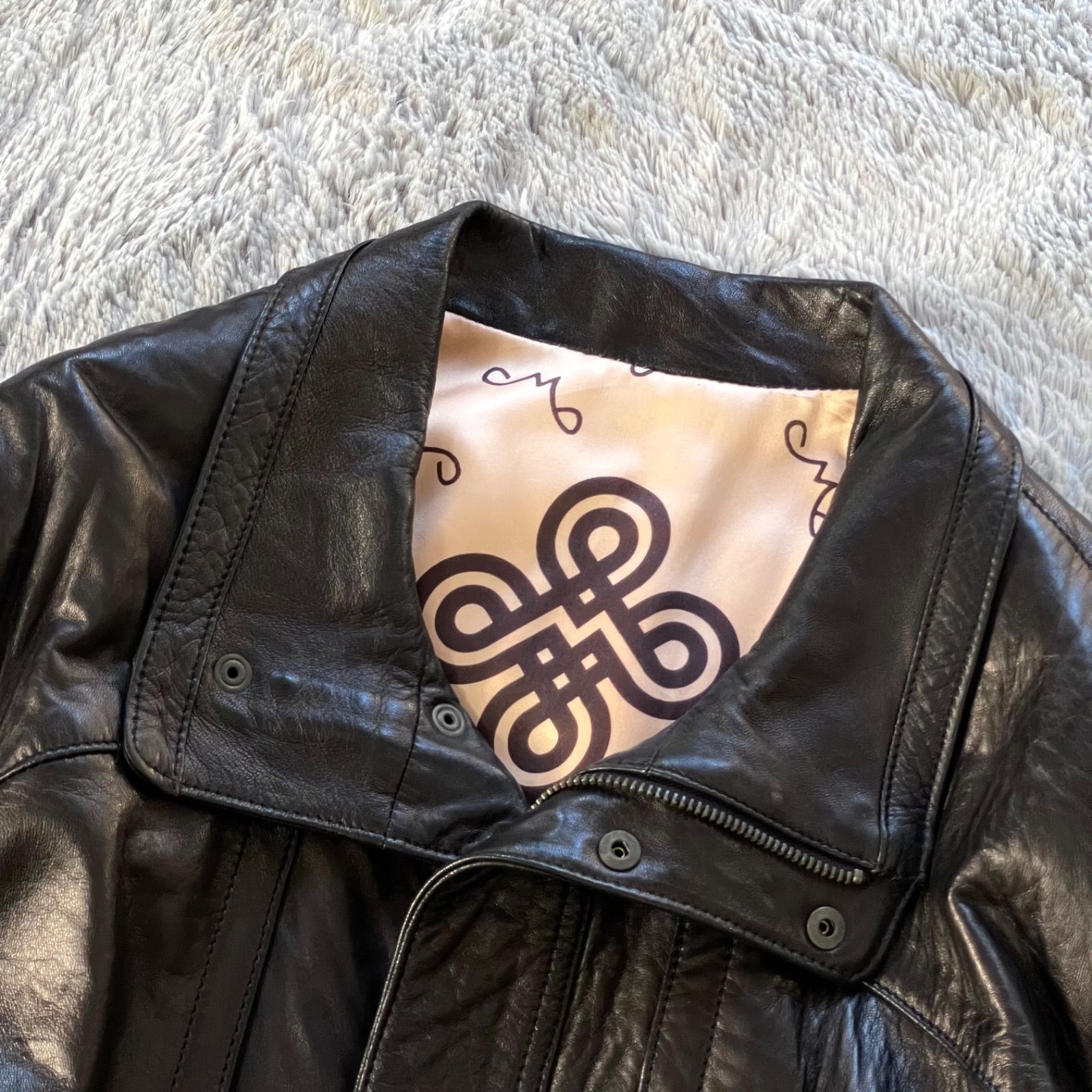 美品 90s ユーロ古着 MUNPER スペイン製 羊革 レザー ハーフコート ユーロ古着】極美品✨MUNPER ムンペル スペイン製 ラムレザー 羊革