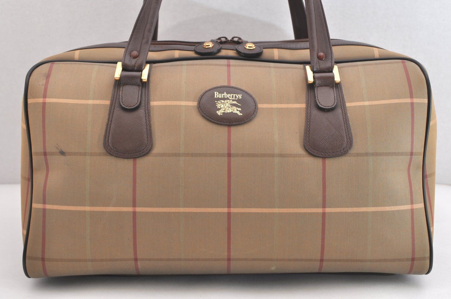 Burberrys バーバリーズ チェック柄 キャンバス レザー トラベル