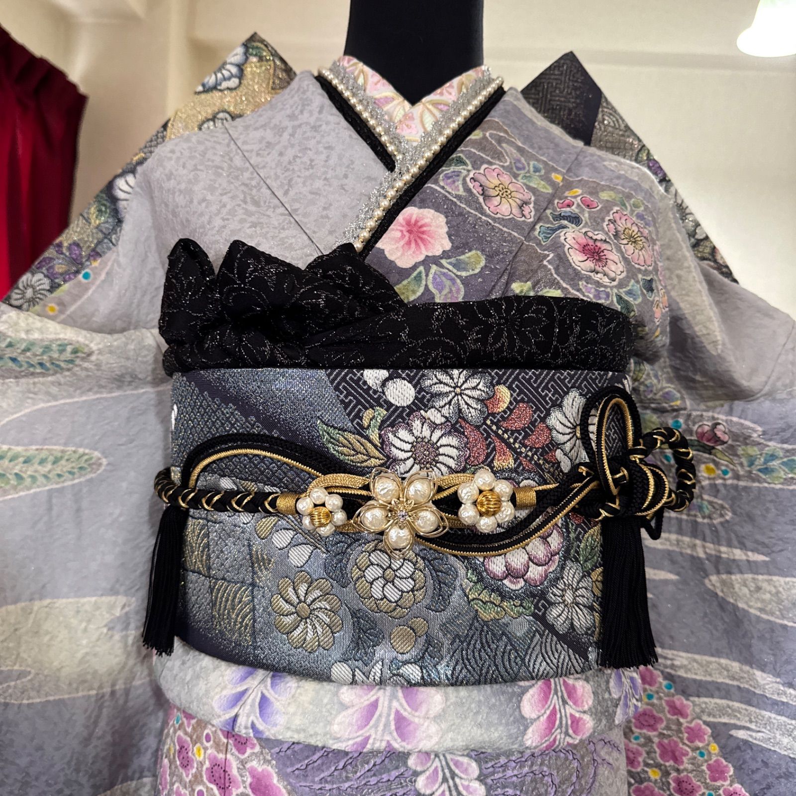 リクエスト品 やまと誂製 新はじく加工済 正絹 金銀糸 箔