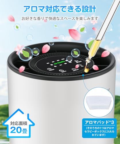  空気清浄機 小型 2025冬 花粉対策-AI風速調整 360°循環浄化 アロマ対応 20 db静音 卓上 20畳 USB 集じん ペットの毛 PM 2.5 除菌 アレルギー対策 H 13 HEPAフィルター 活性炭フィルター 3段風速 L e 637972 d 箸箱 その他 キッチン 食器