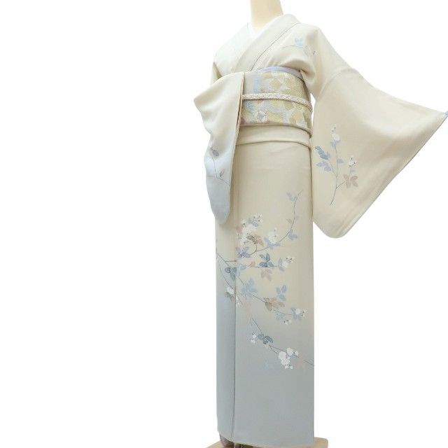 百華❀Y4119◇美品 正絹 作家物落款 手描き友禅 染め一ツ紋 手縫い