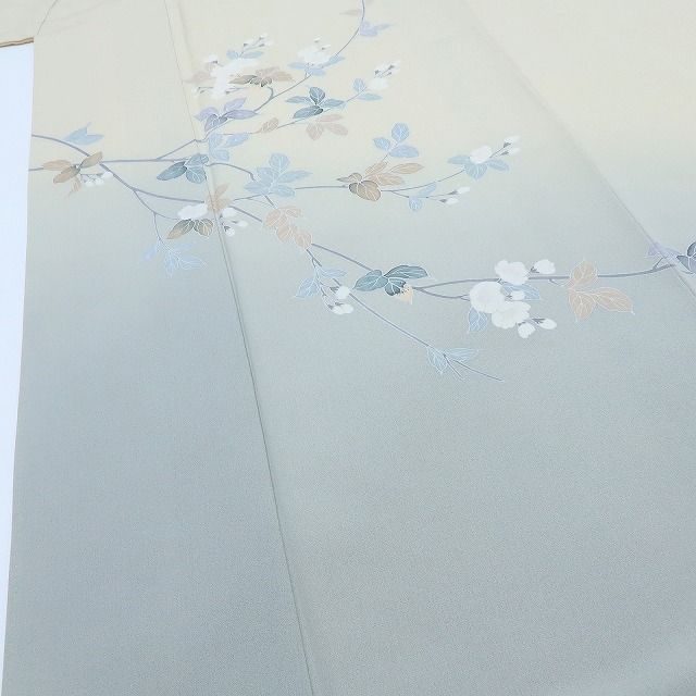 わん✾m590＊手描き友禅 縫い一つ紋 手縫い仕立て 訪問着 百華❀Y4119◇美品 正絹 作家物落款 手描き友禅 染め一ツ紋 手縫い