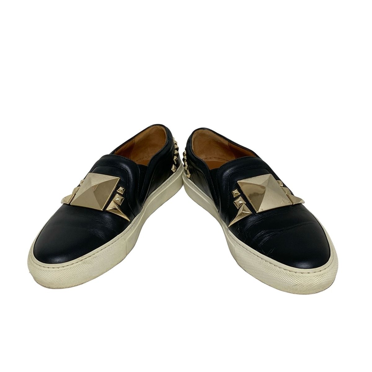 ジバンシー スリッポン 35 1 2 レディース - 黒×ゴールド スタッズ レザー