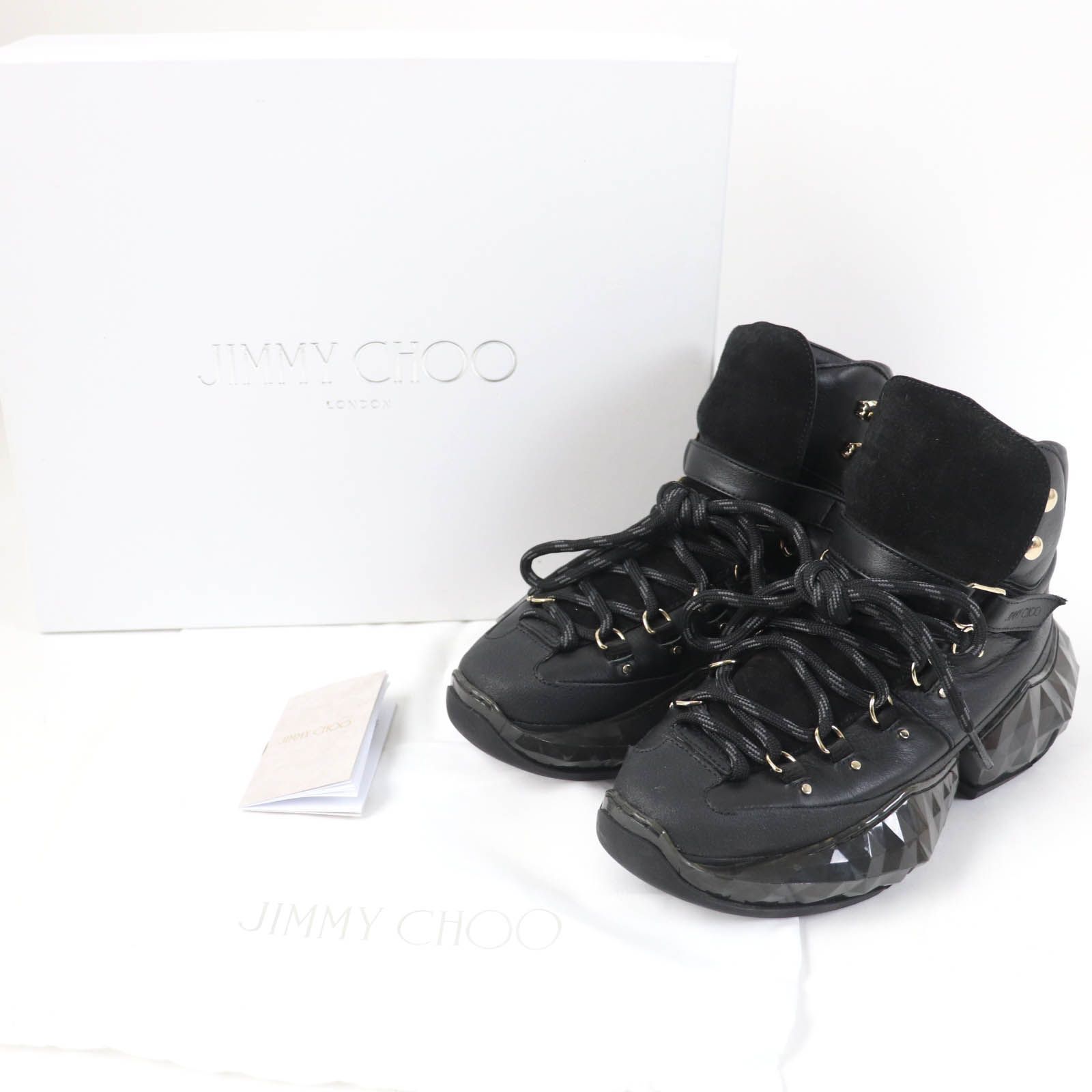 極美品☆JIMMY CHOO ジミーチュウ DIAMOND HIKE レースアップ レザー