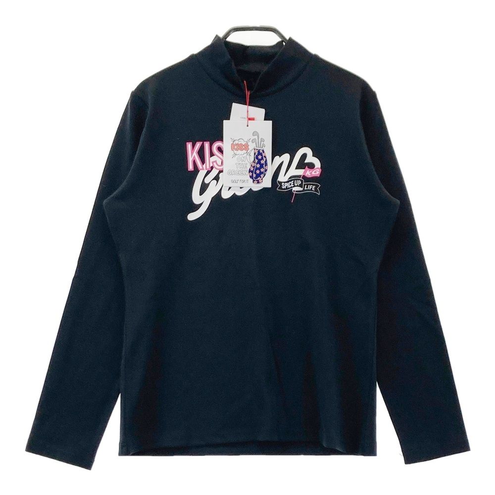  サイズ：3 KISS ON THE GREEN キスオンザグリーン  モックネック 長袖Tシャツ  ブラック系 [240101578543] ゴルフウェア レディース ストスト シャツ