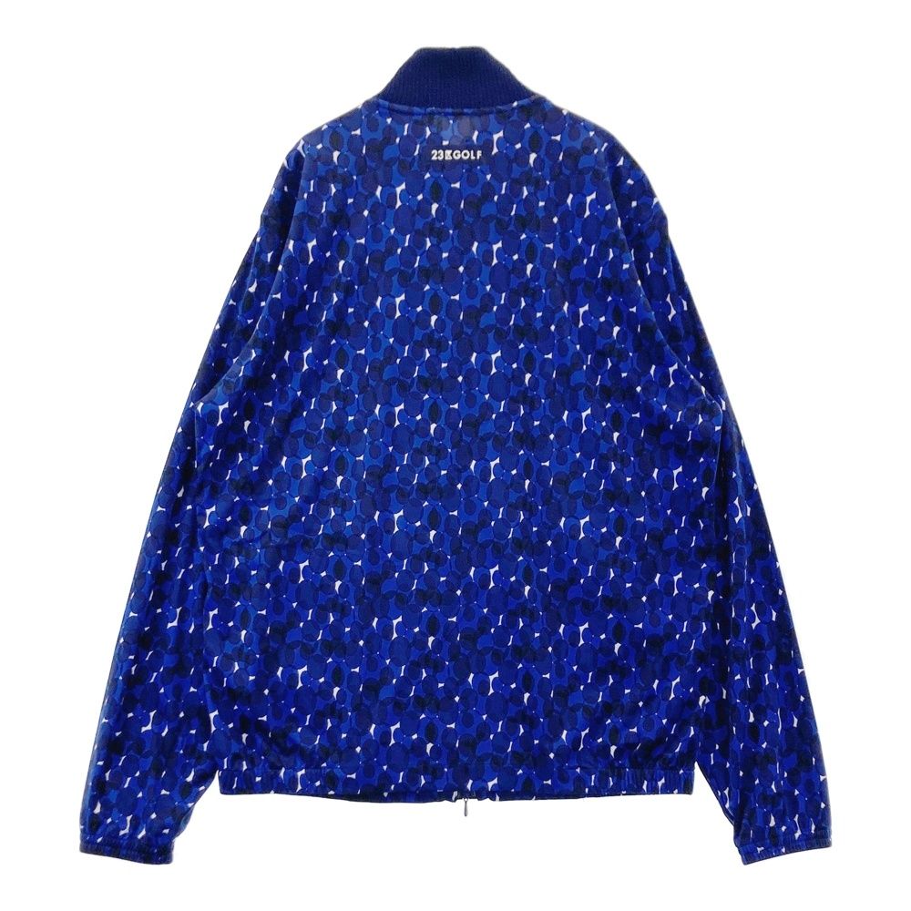 サイズ L 23区GOLF ニジュウサンクゴルフ 長袖ジップジャケット 総柄 ネイビー系 ゴルフウェア メンズ ストスト