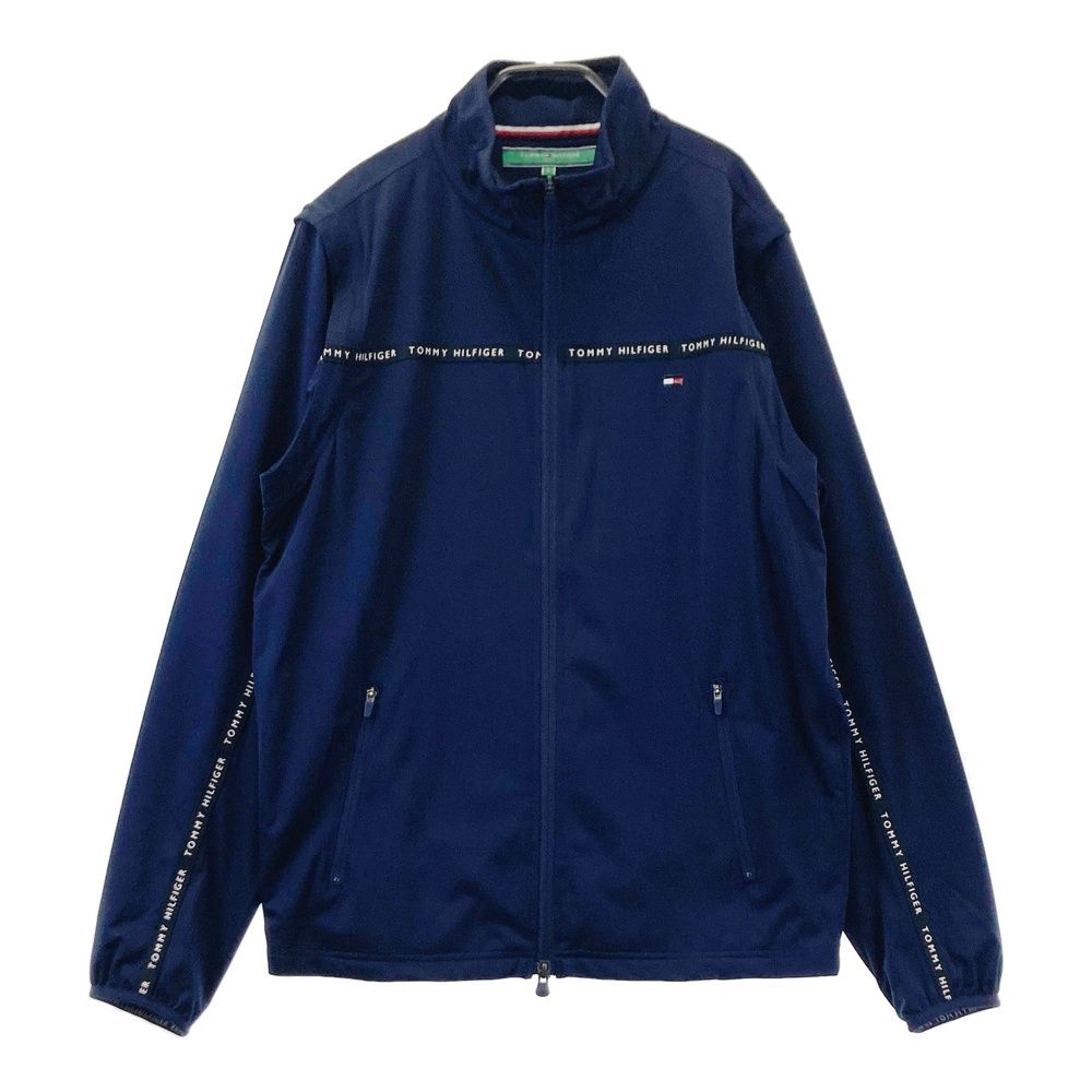 サイズ L TOMMY GOLF トミー ヒルフィガーゴルフ 2 WAY 長袖ジップジャケット ネイビー系 ゴルフウェア メンズ ストスト
