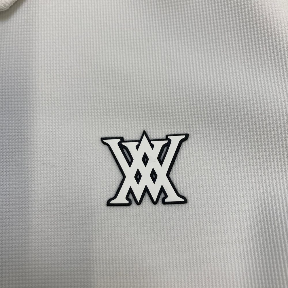 サイズ：M ANEW GOLF アニューゴルフ 長袖ポロシャツ ホワイト系