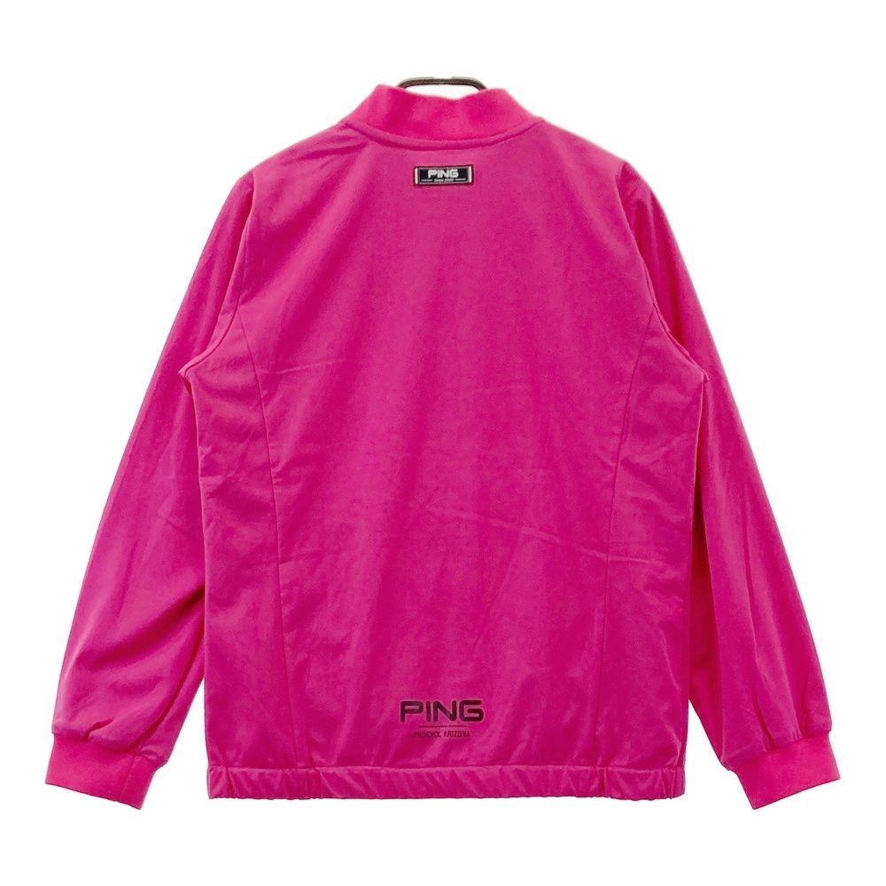 サイズ：M PING ピン 長袖 ジップジャケット 裏メッシュ ピンク系