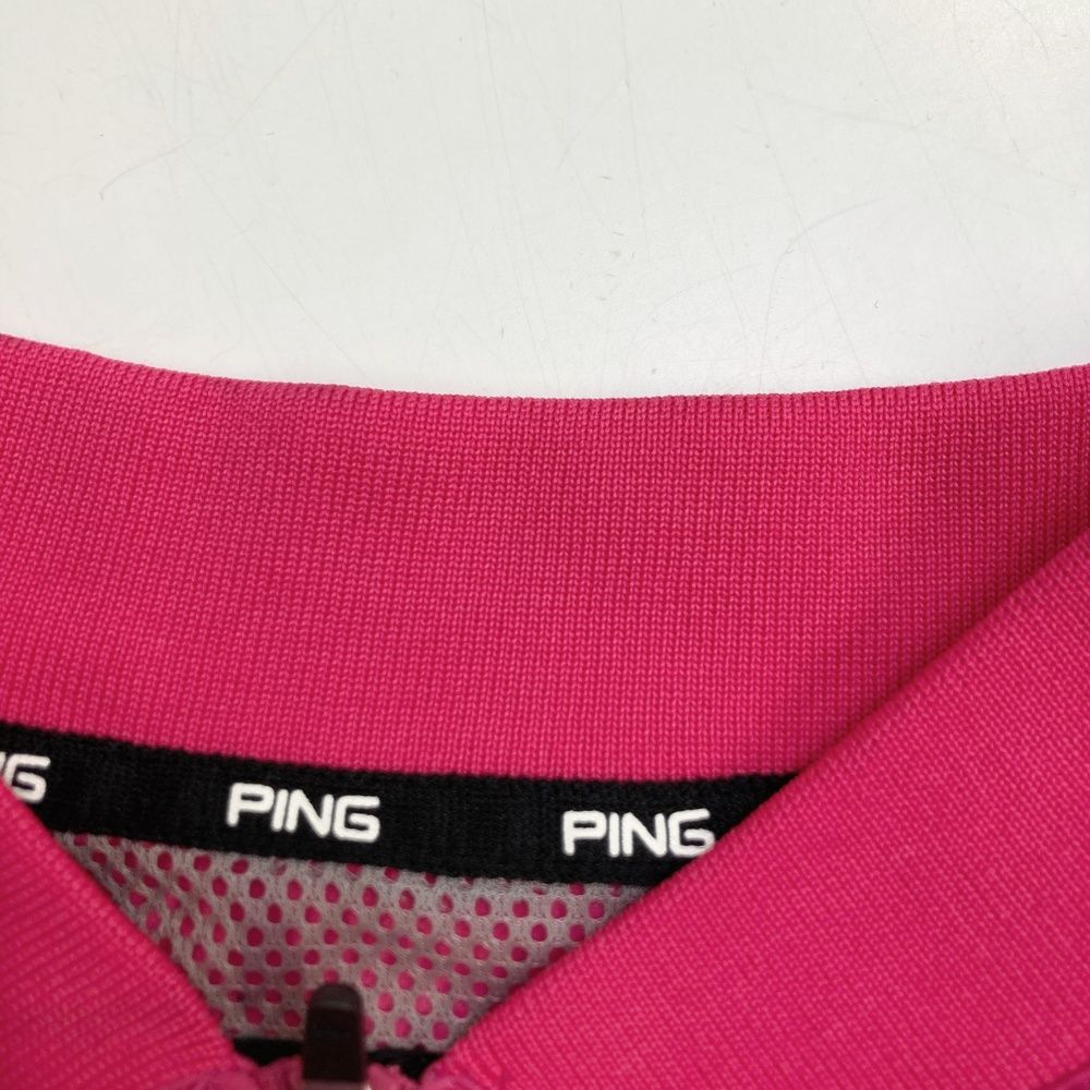 サイズ：M PING ピン 長袖 ジップジャケット 裏メッシュ ピンク系