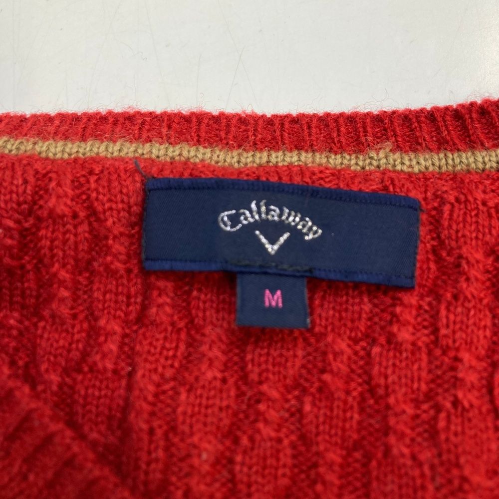 サイズ：M CALLAWAY キャロウェイ Vネックニットセーター ウール混 総