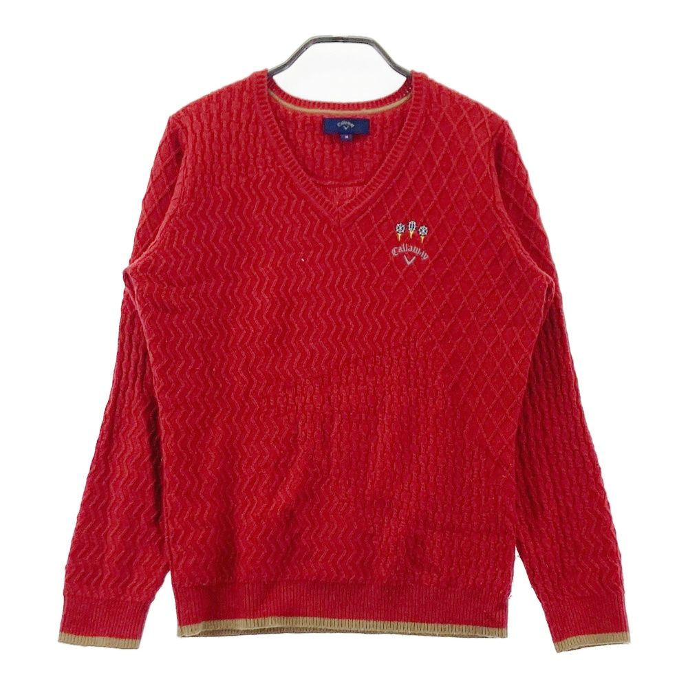 サイズ：M CALLAWAY キャロウェイ Vネックニットセーター ウール混 総