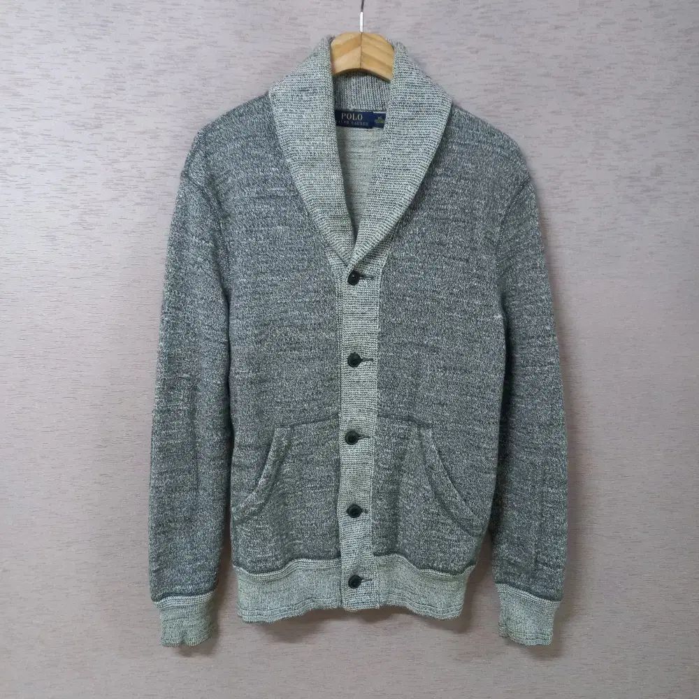 A12-5/ポロラルフローレン グレー ニットカーディガン メンズ XS