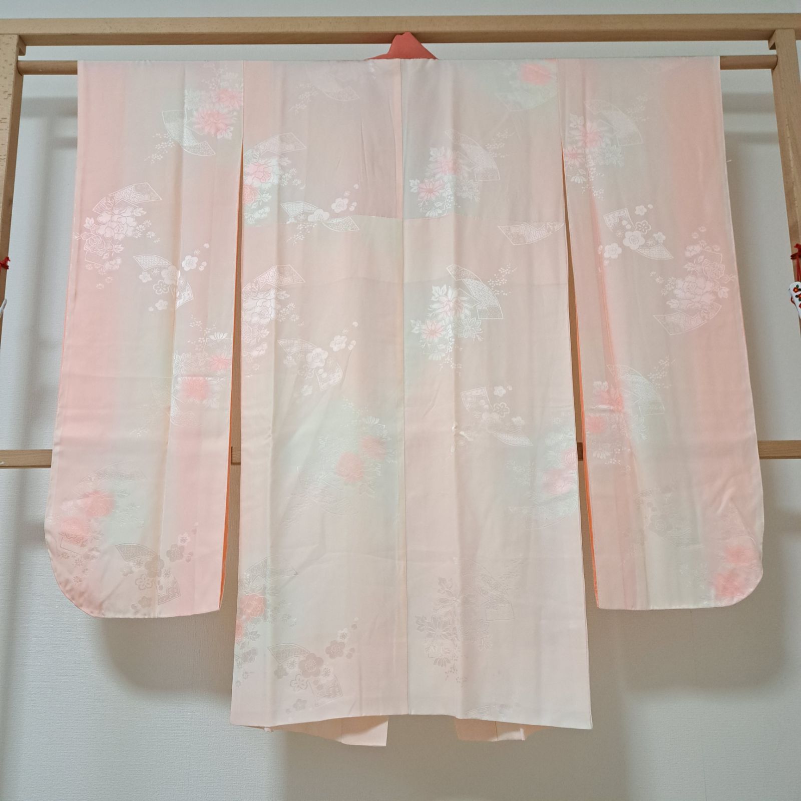 振袖用長襦袢】裄62 身丈121.5 袖104 小柄な方へ！ 刺繍半衿付き 正絹