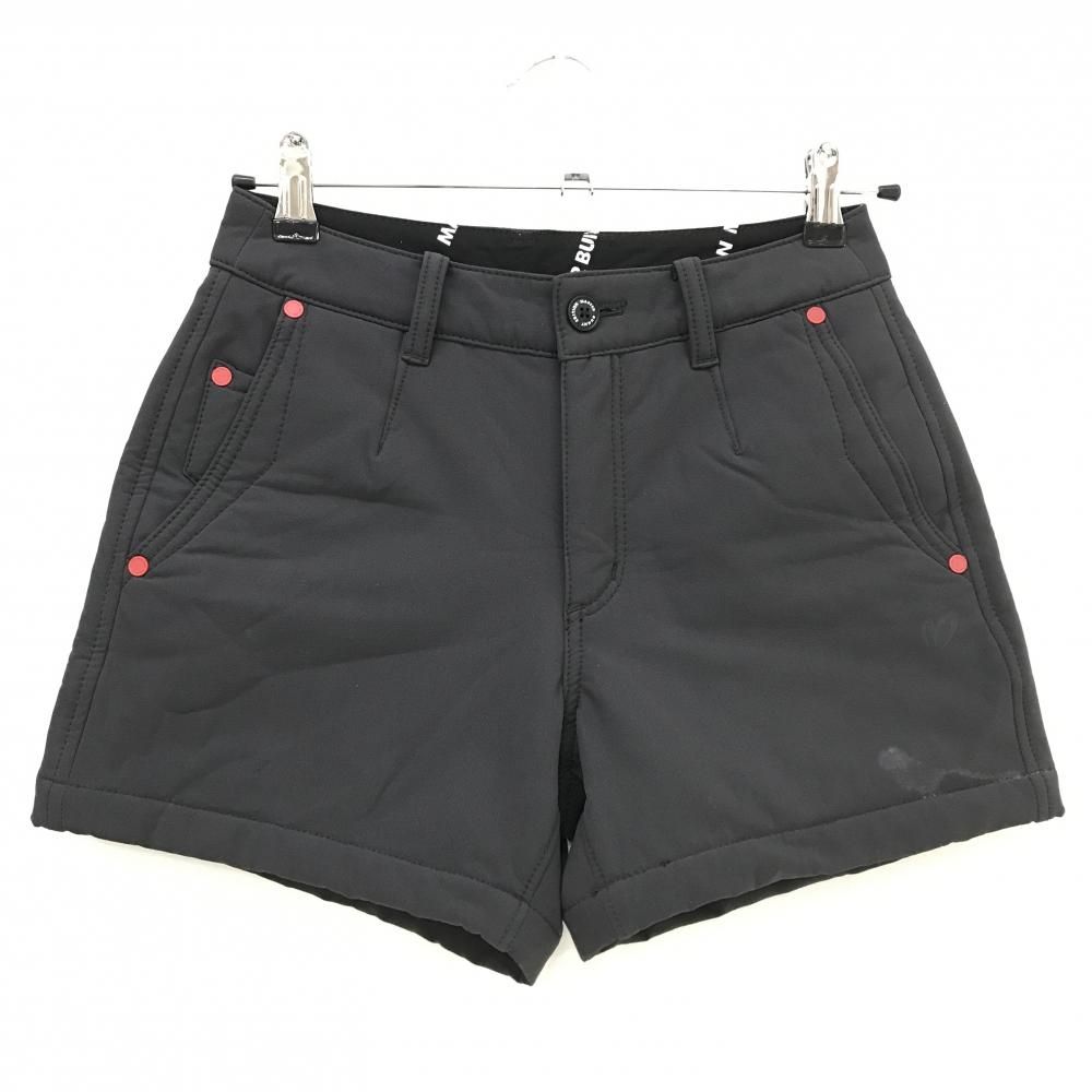 マスターバニー ショートパンツ 黒 裏起毛 ロゴプリント レディース 0