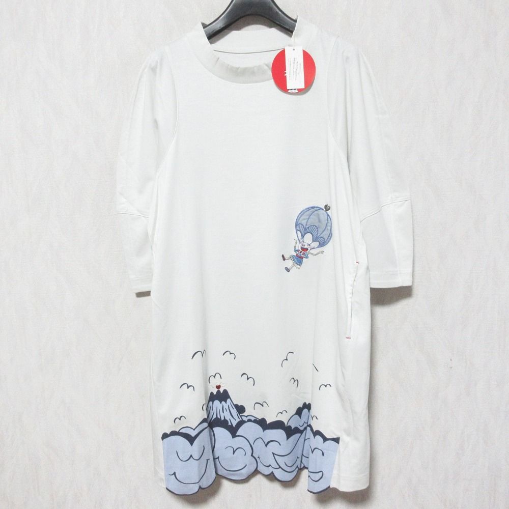 OLLEBOREBLA オレボレブラ アルベロベロ ぶたさん刺繍 ハイネック チュニックカットソー 532917 M ホワイト レディース 古着