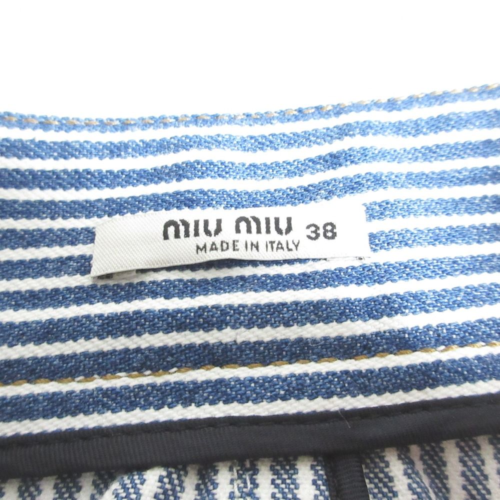 ベスト 美品 miumiu ミュウミュウ ストライプ スカート サイズ38  