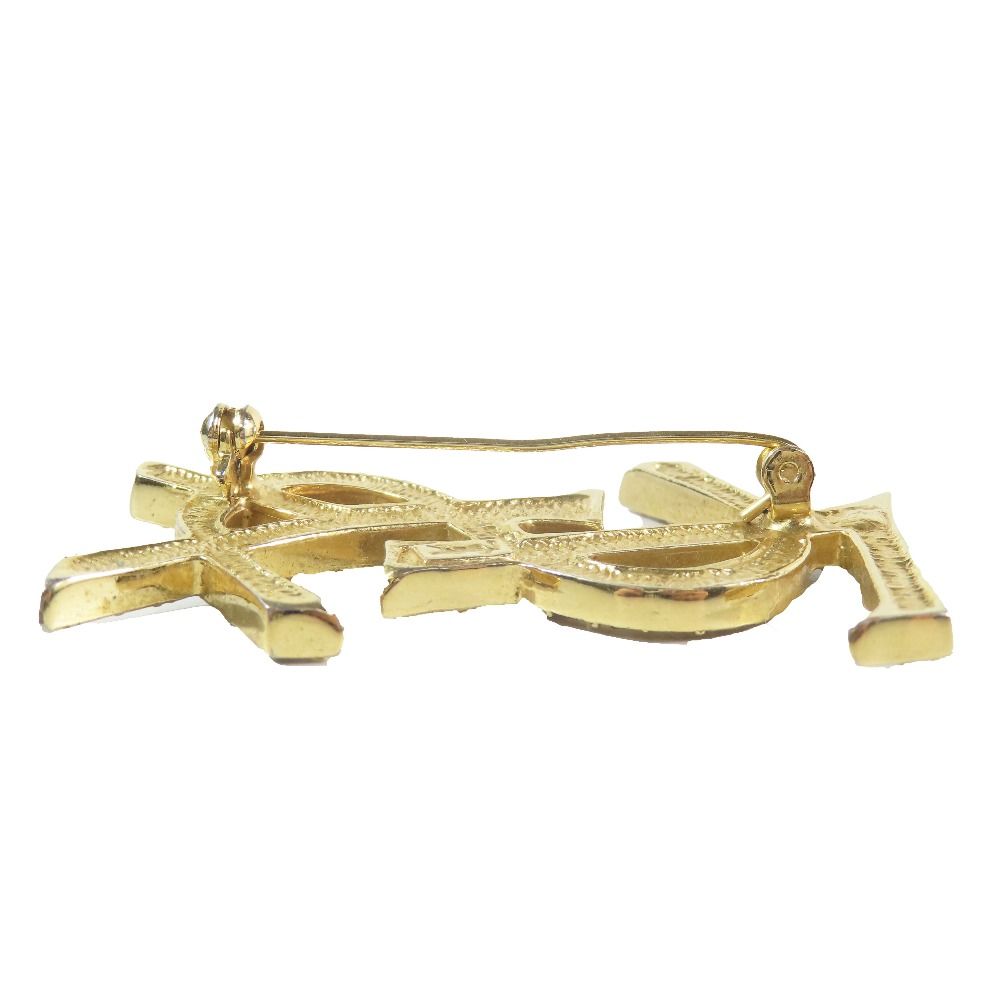 良品 YVES SAINT LAUREN イヴサンローラン ラインストーン ブローチ