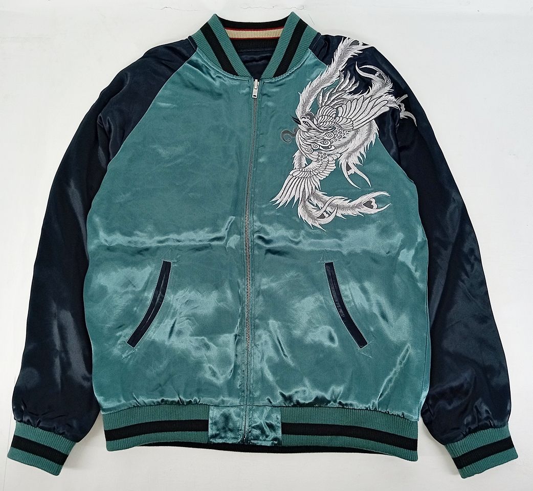 00s ウエアハウス スカジャン リバーシブル 龍Ｘハワイ 緑Ｘ青 38 00s ウエアハウス スカジャン リバーシブル 龍Xハワイ 緑X青 38